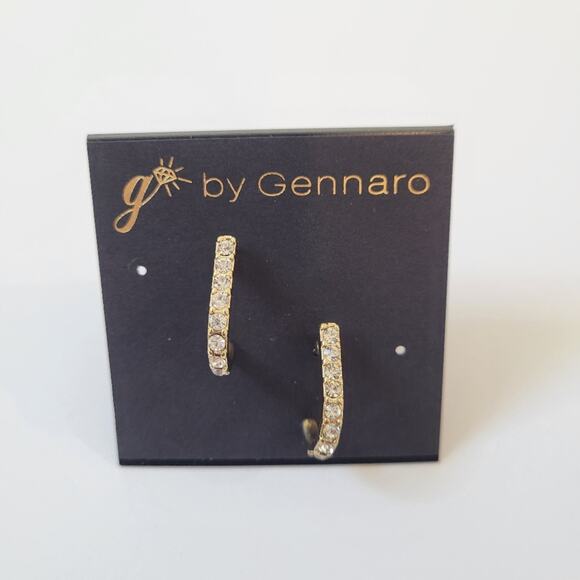 Gennaro Jewelry - G By Gennaro Gold Tone Crystal Huggie Earrings NWT Clean Girl Accessories